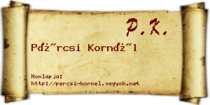 Pércsi Kornél névjegykártya